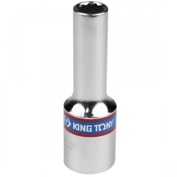 Soquete Estriado Longo 8 mm com Encaixe de 1/2 Pol. - KING TONY-423008