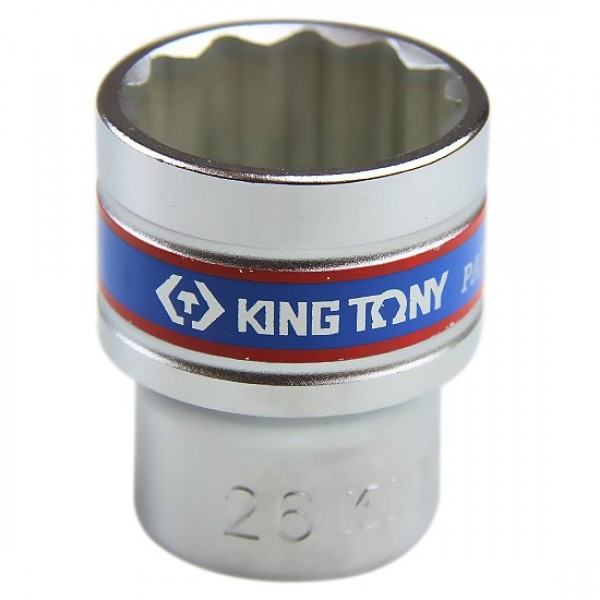 Soquete Estriado de 27 mm com Encaixe 1/2 Pol. - KINGTONY-433027