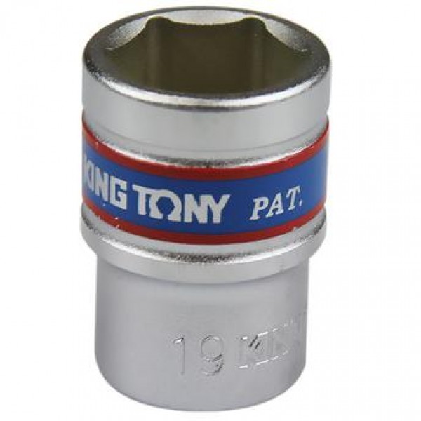 Soquete Sextavado Curto de 1/2 Pol. - 19 mm - KINGTONY-433519